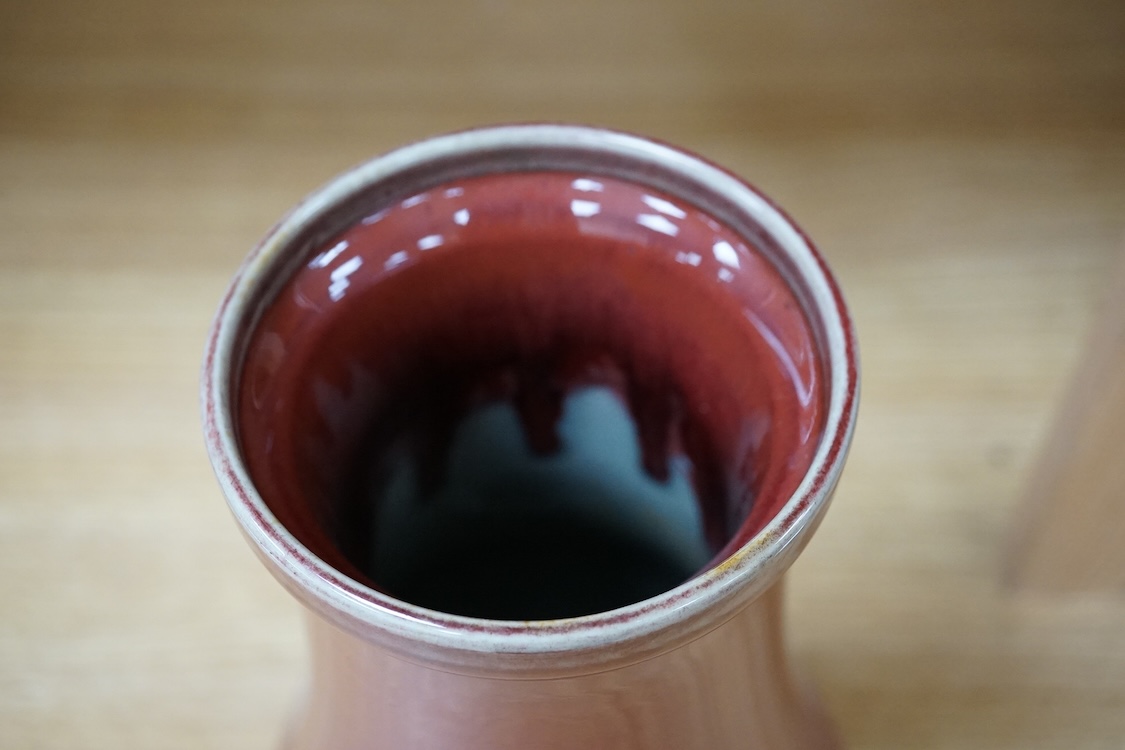 A Chinese sang de boeuf glazed vase, 29cm high